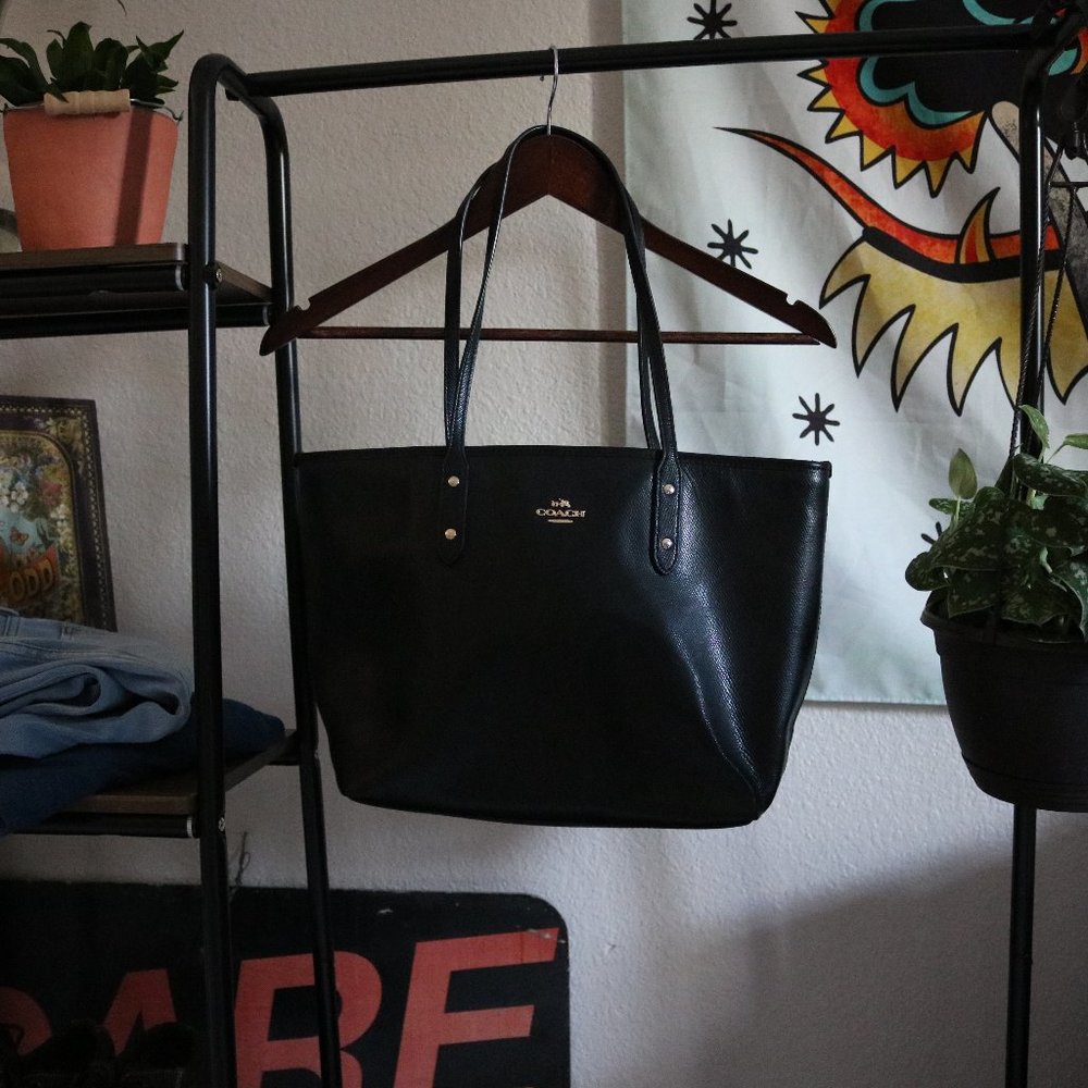 Leather Black Authentic Coach Handbag Purse